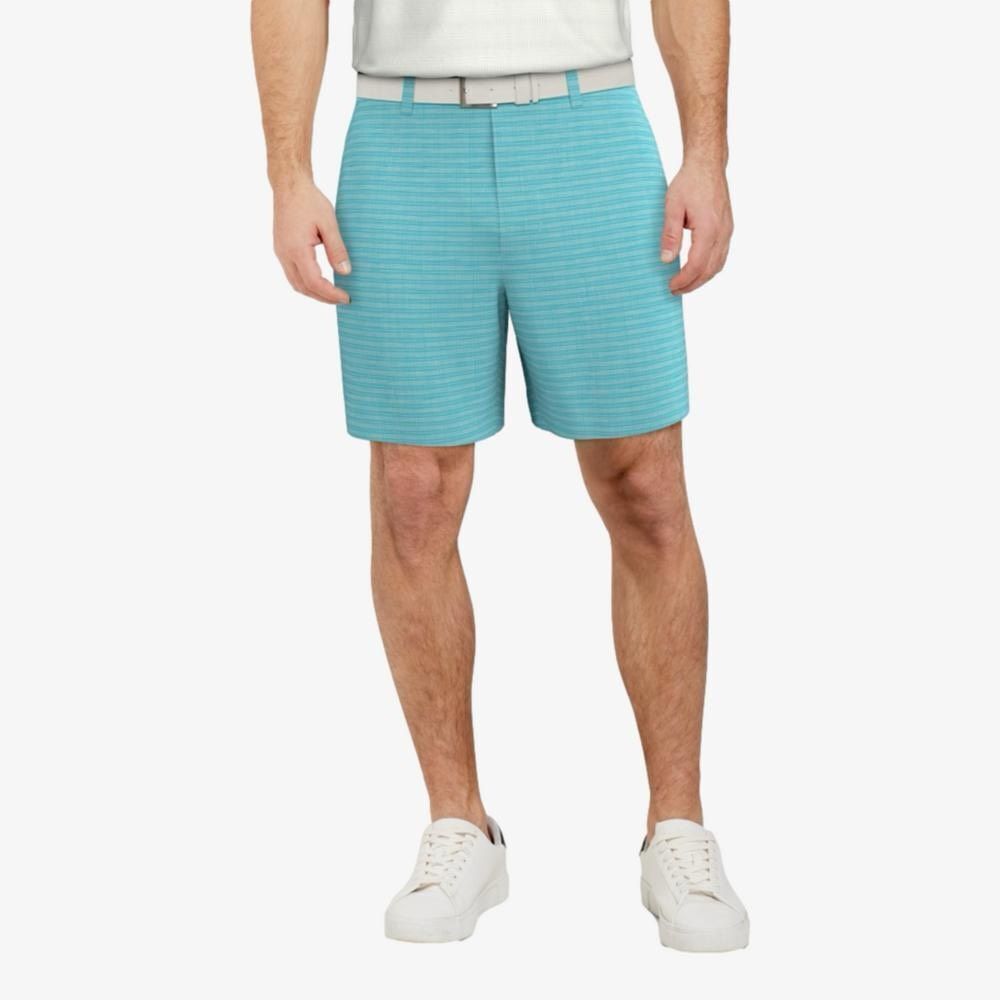 PGA Tour Striped 8” Golf Short Blue Curacao 40